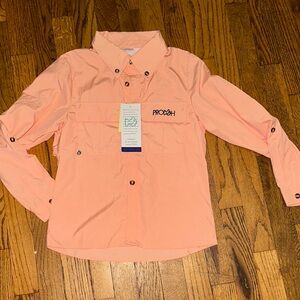 Prodoh Light salmon color Button-Up Shirt UPF 50+